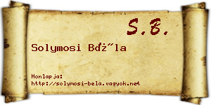 Solymosi Béla névjegykártya