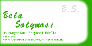 bela solymosi business card